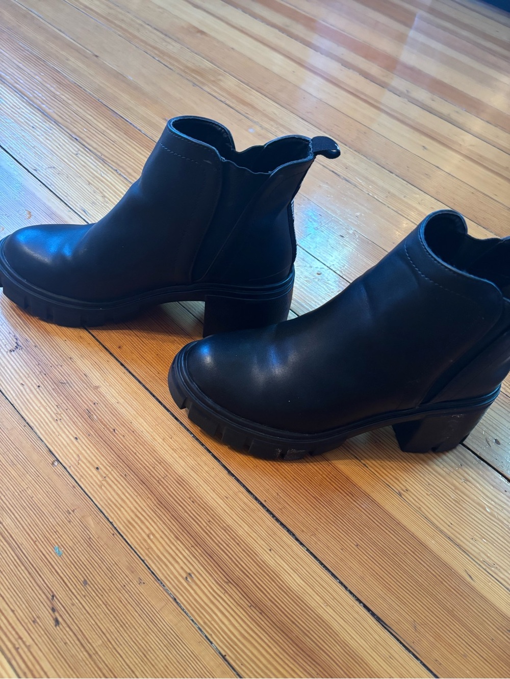 True Religion Black Chunky Chelsea Ankle Booties